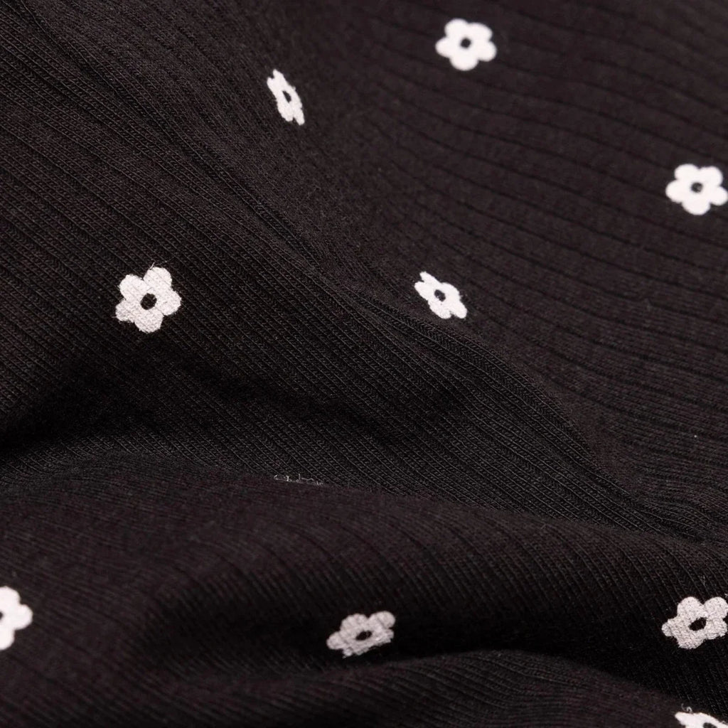 HelloBaby Floral Print Flared Ribbed Baby Leggings (6-9 Months to 2-3 Years) - Black Printed
