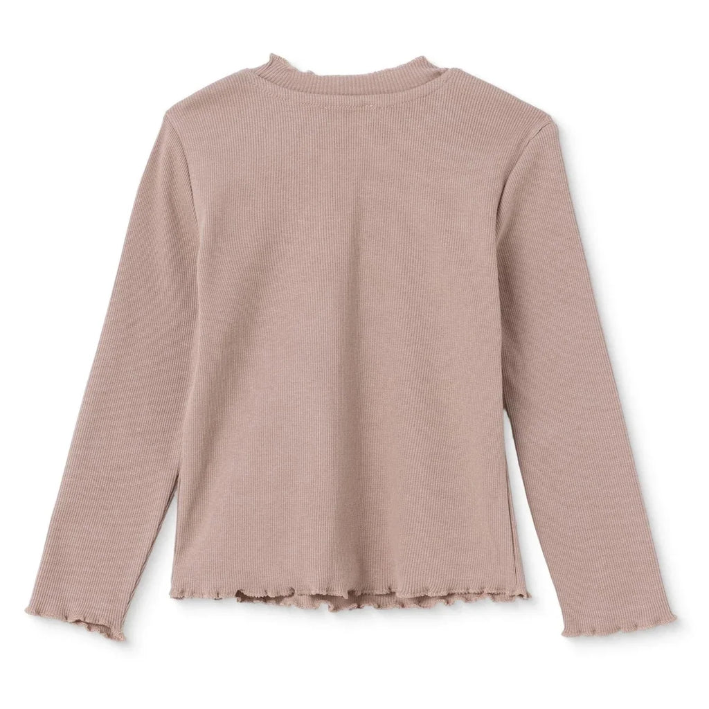 HelloBaby Frill Neck Embroidered Long Sleeve Baby T-Shirt (3-6 Months to 2-3 Years) - Brown
