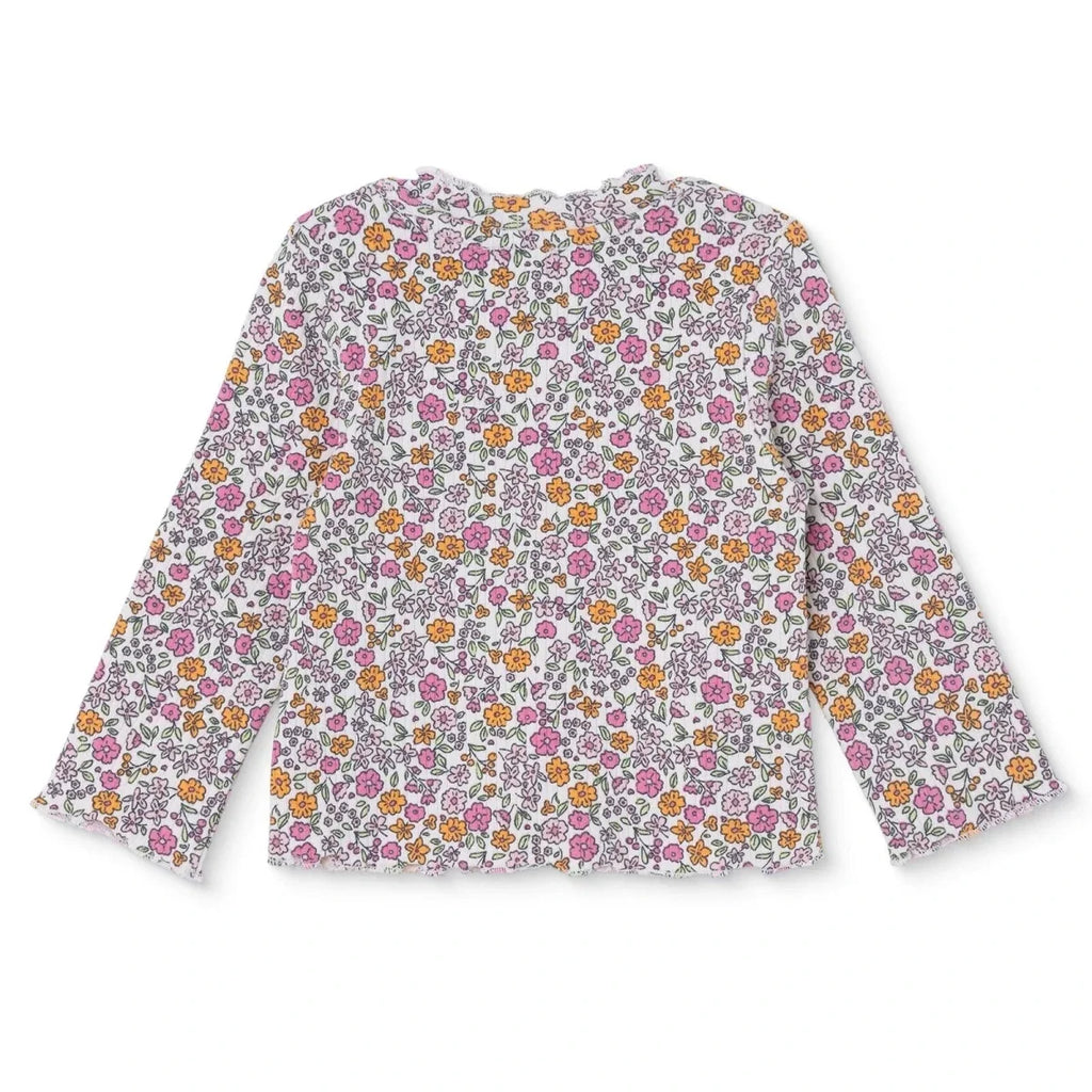 HelloBaby Floral Print Long Sleeve Baby T-Shirt (3-6 Months to 2-3 Years) - Ecru Printed