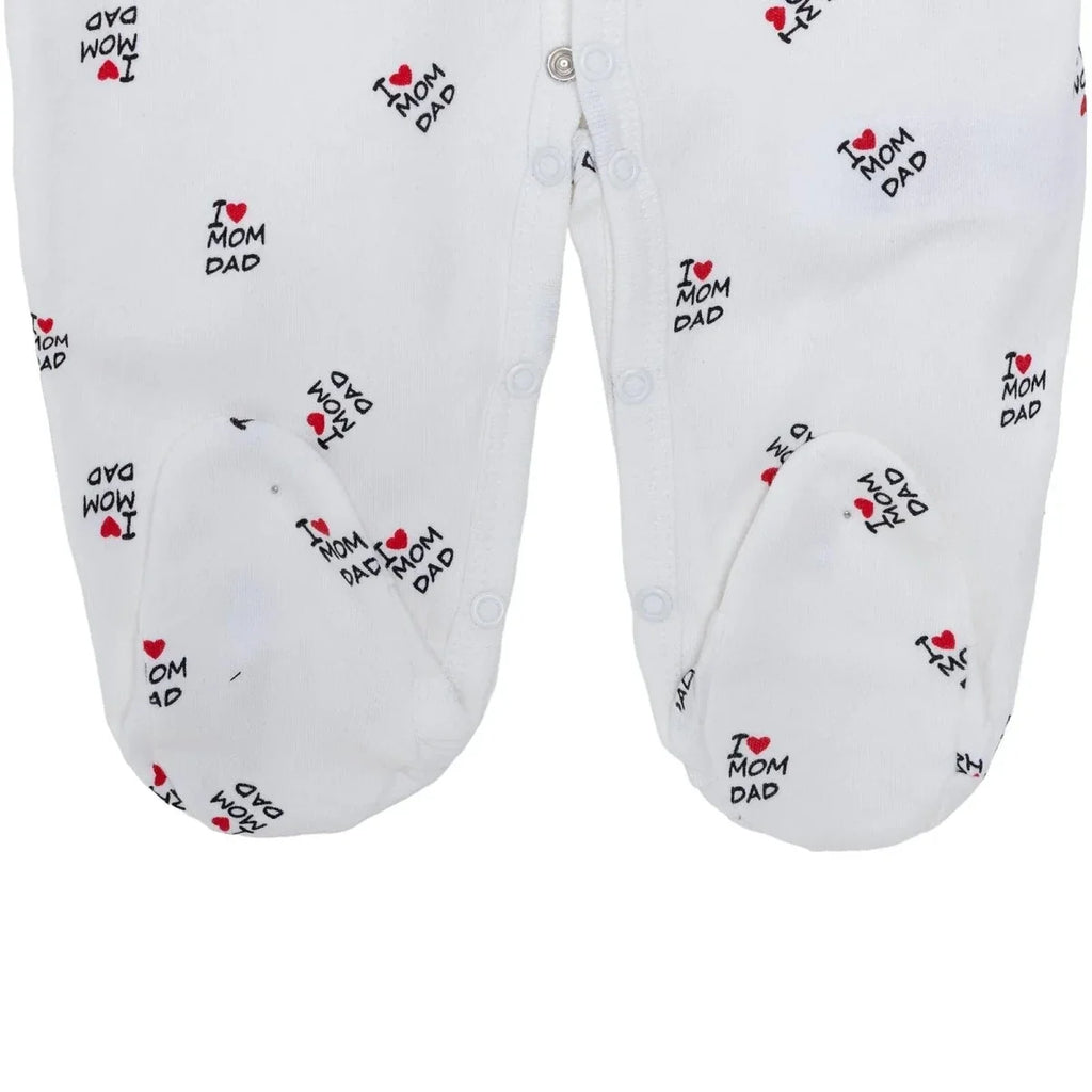 HelloBaby Slogan Print Long Sleeve Footed Baby Sleepsuit (Newborn to 6-9 Months)