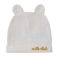 HelloBaby Slogan Print Ribbed Baby Hat (Newborn) - Ecru