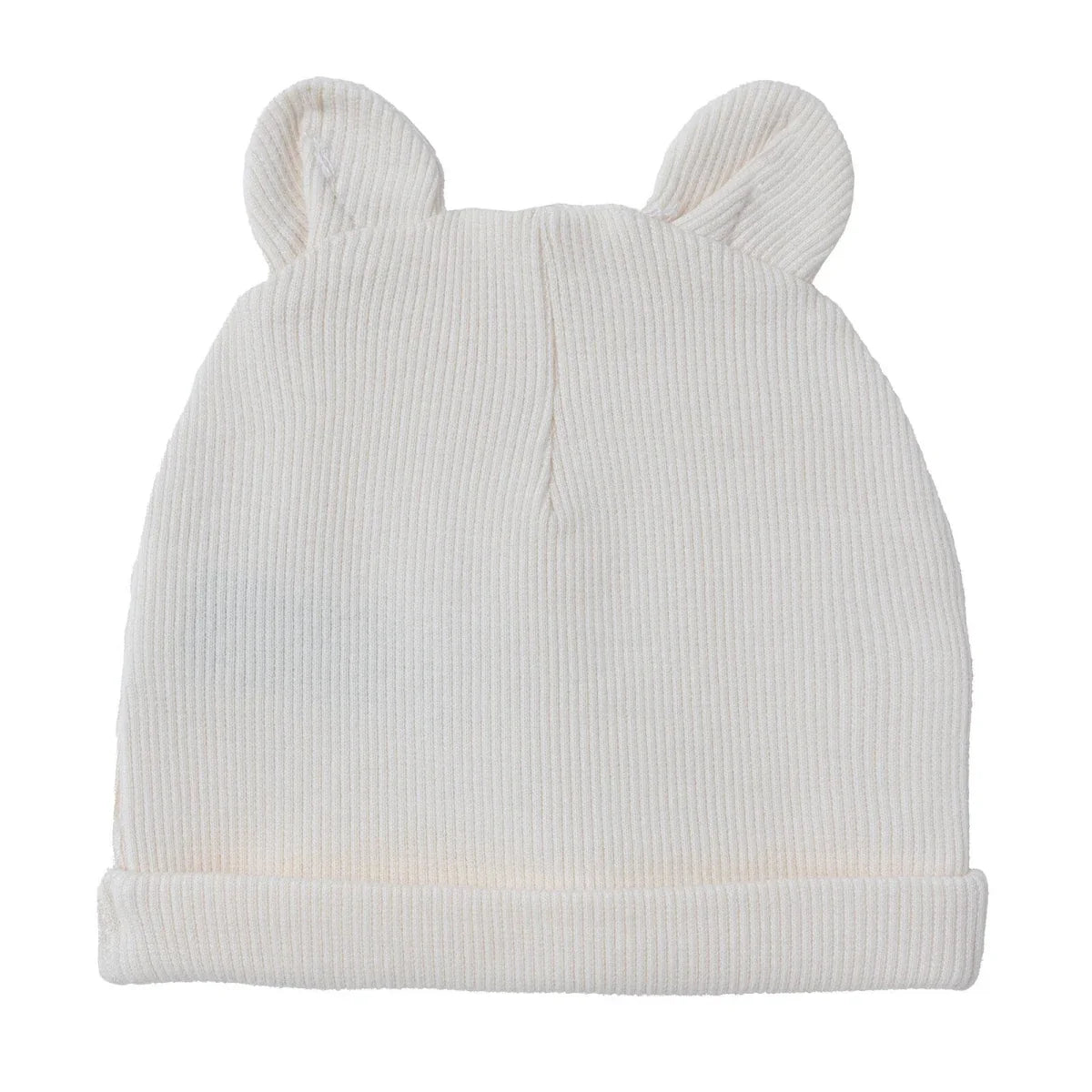 HelloBaby Slogan Print Ribbed Baby Hat (Newborn) - Ecru