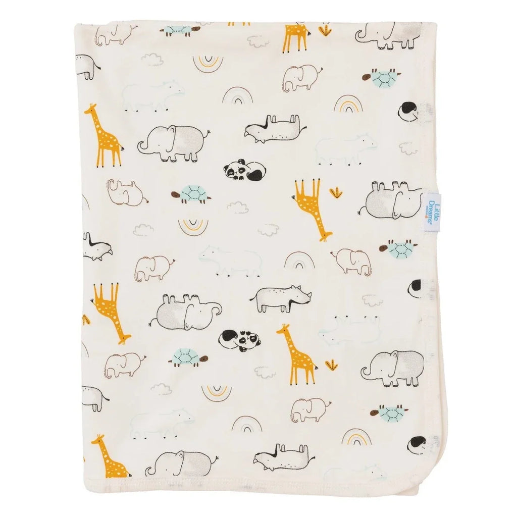 Little Dreams Animal Print Jersey Baby Blanket (80 x 90 cm)