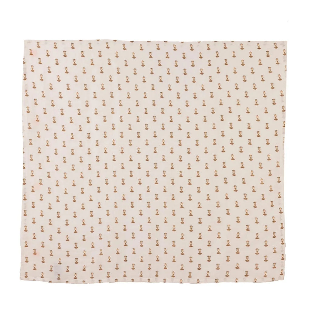 Little Dreams Tie-Fastening Animal Print Muslin Baby Blanket (100 x 110 cm)