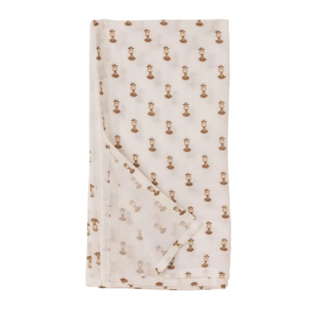 Little Dreams Tie-Fastening Animal Print Muslin Baby Blanket (100 x 110 cm)