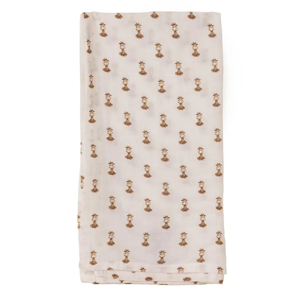 Little Dreams Tie-Fastening Animal Print Muslin Baby Blanket (100 x 110 cm)