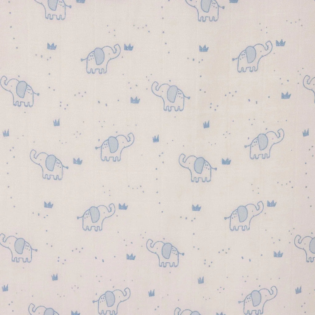 Little Dreams Elephant Print Muslin Baby Blanket (100 x 110 cm)