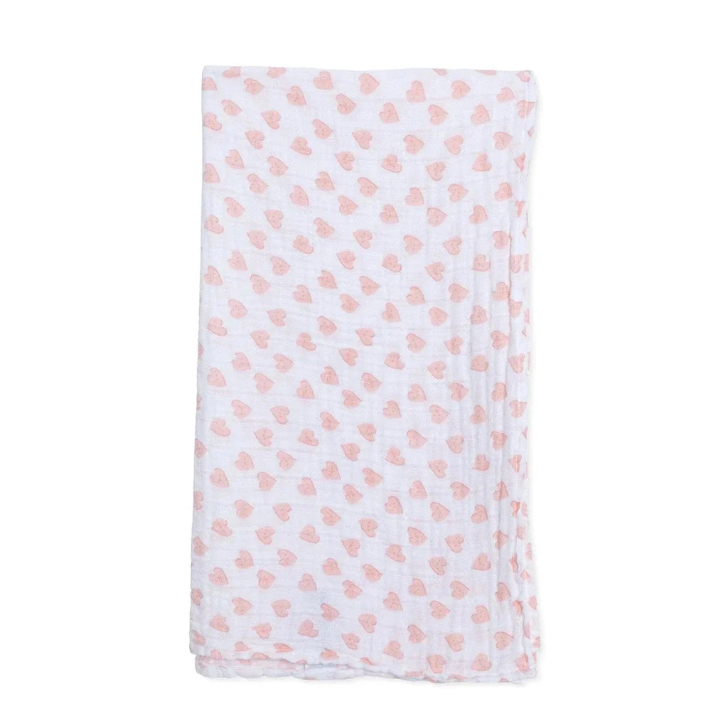 Little Dreams Heart Print Muslin Baby Blanket (100 x 110 cm)