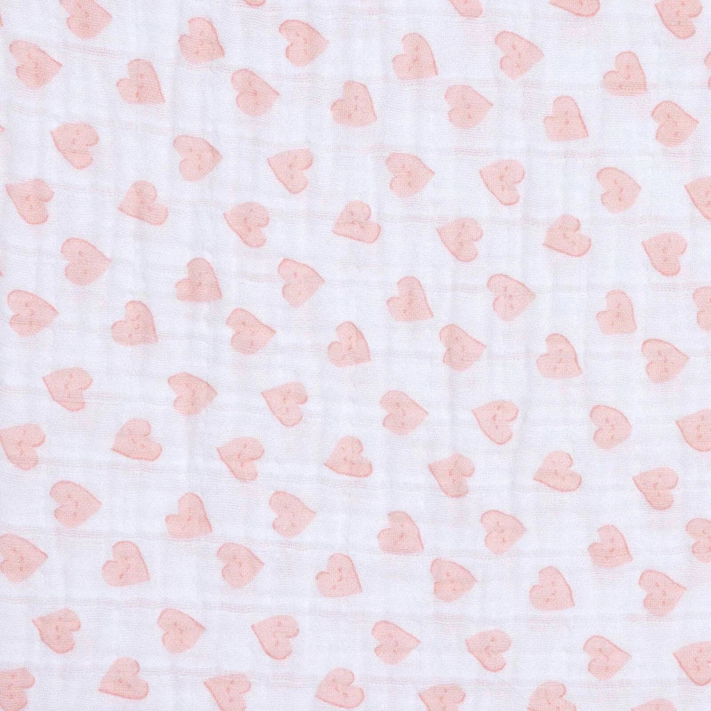 Little Dreams Heart Print Muslin Baby Blanket (100 x 110 cm)
