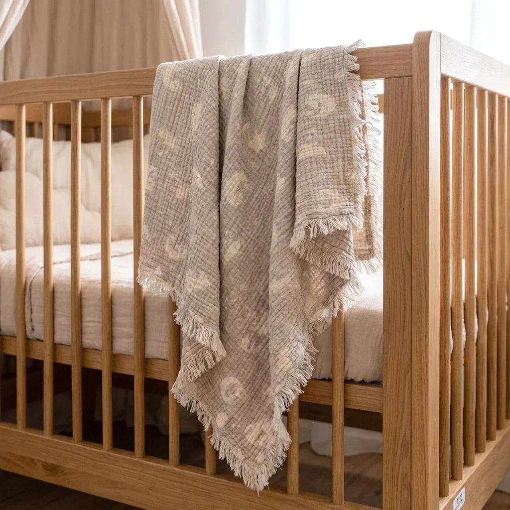 Mollia Moon & Star Print Muslin Baby Blanket (80 x 100 cm)