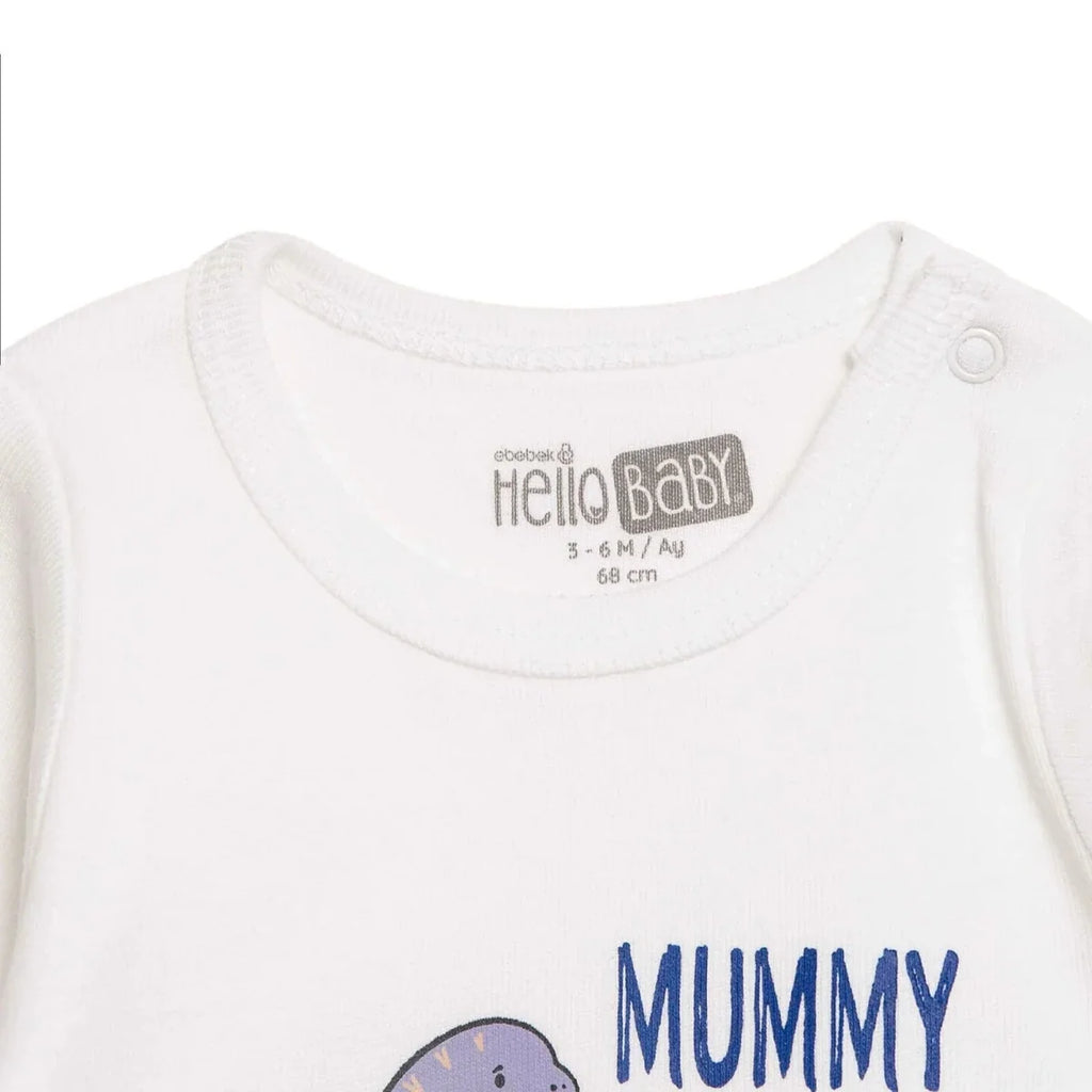 HelloBaby 2 Pack "Mummy Loves You" Slogan Long Sleeve Baby Bodysuits (1-3 Months to 2-3 Years)