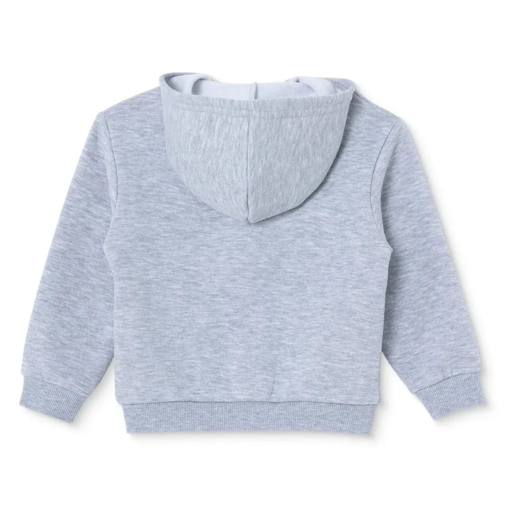 HelloBaby Brushed Back Zip-Through Baby Hoodie with Pockets (6-9 Months to 2-3 Years) - Grey Melange