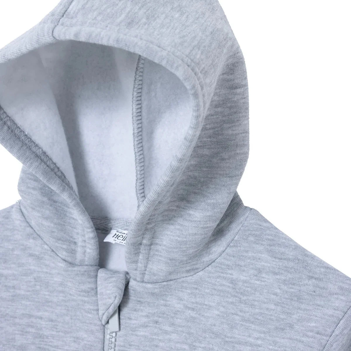 HelloBaby Brushed Back Zip-Through Baby Hoodie with Pockets (6-9 Months to 2-3 Years) - Grey Melange