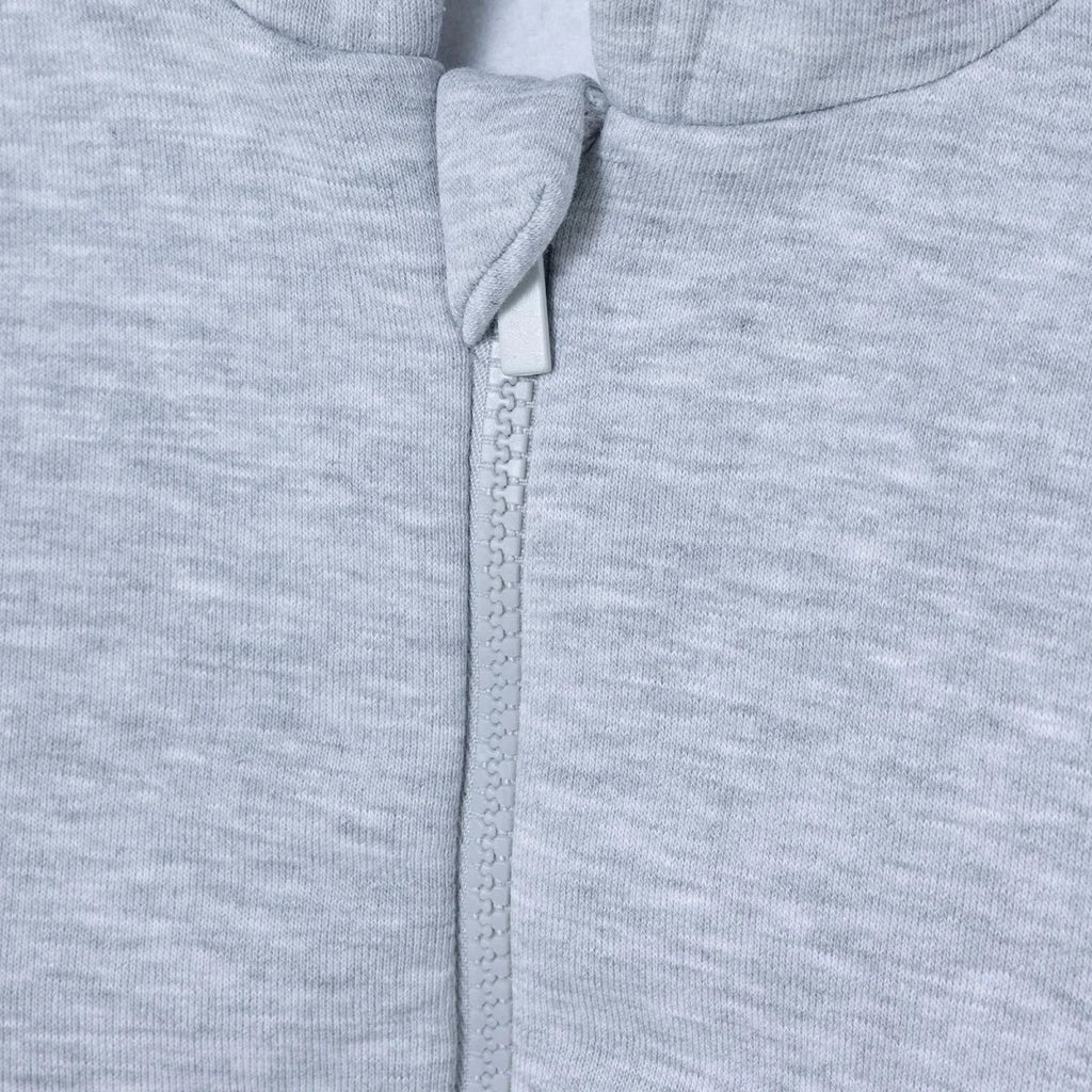 HelloBaby Brushed Back Zip-Through Baby Hoodie with Pockets (6-9 Months to 2-3 Years) - Grey Melange
