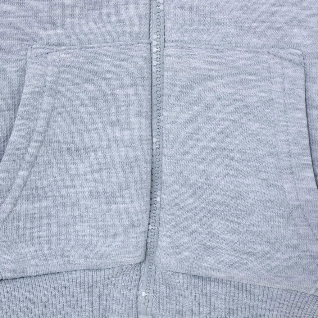 HelloBaby Brushed Back Zip-Through Baby Hoodie with Pockets (6-9 Months to 2-3 Years) - Grey Melange
