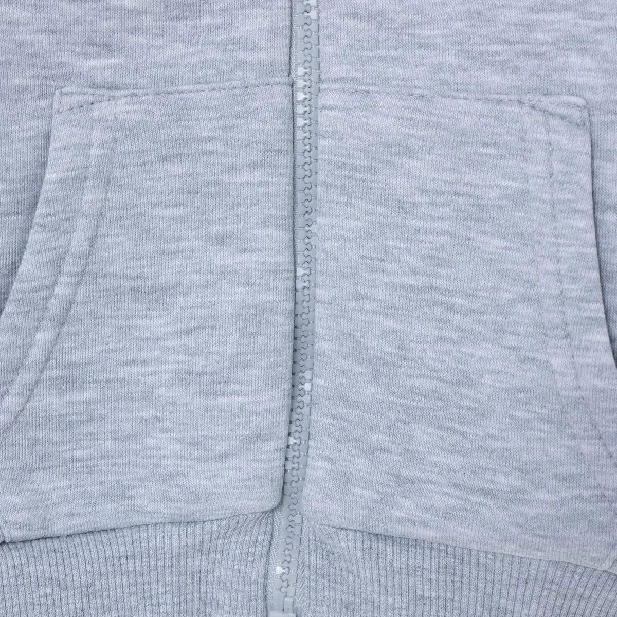 HelloBaby Brushed Back Zip-Through Baby Hoodie with Pockets (6-9 Months to 2-3 Years) - Grey Melange