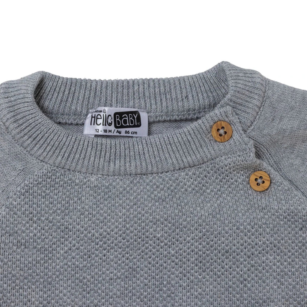 HelloBaby Buttoned Cotton Knitted Baby Jumper (6-9 Months to 3-4 Years)