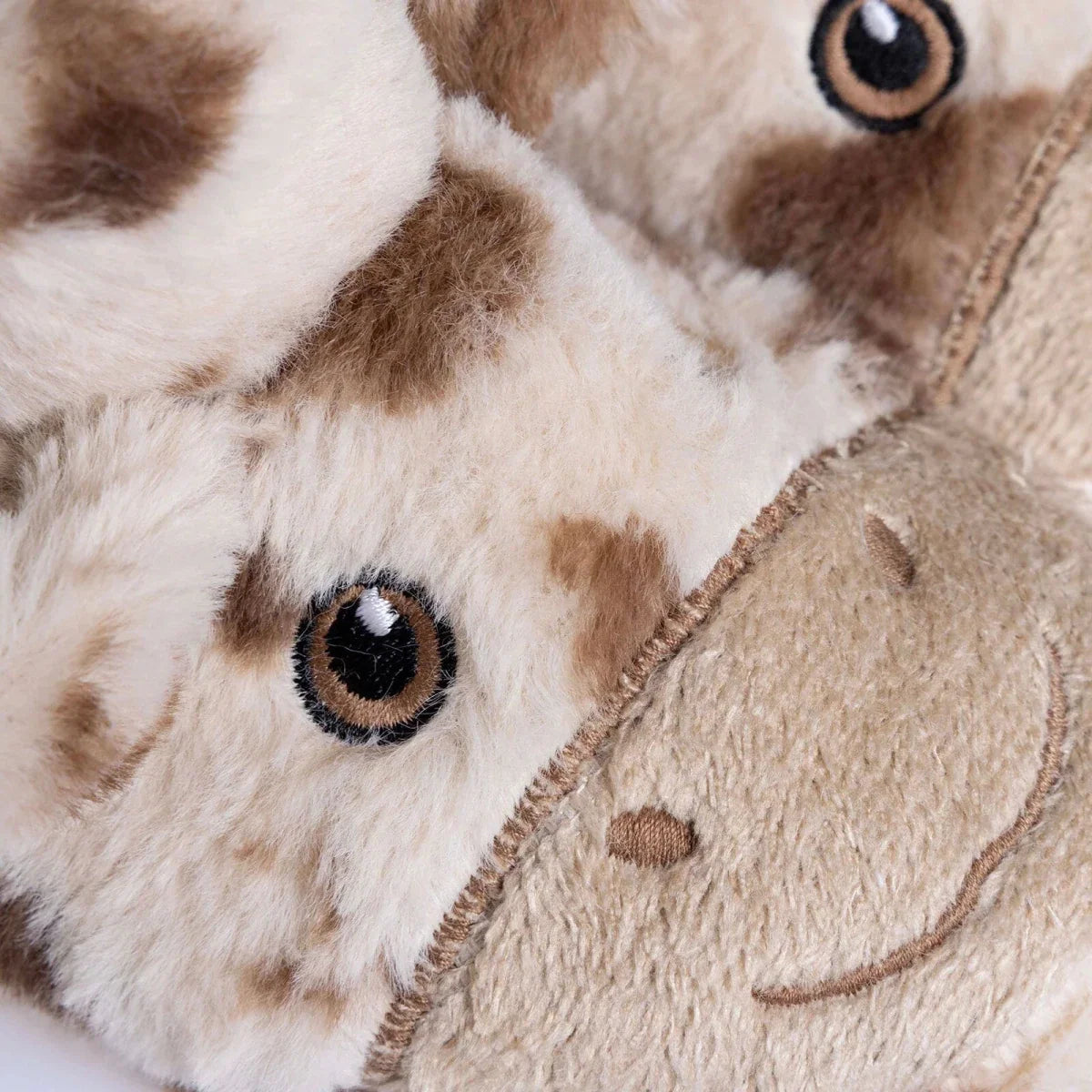 HelloBaby Cow Embroidered Soft Fleece Baby Slippers (UK 5 to 8.5) - Ecru