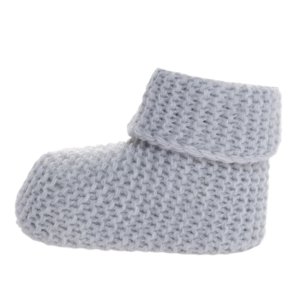 Kitti Knitted Baby Booties (One Size) - Grey