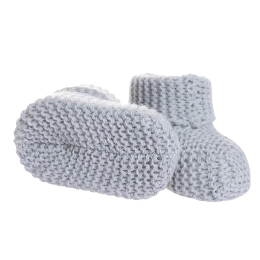Kitti Knitted Baby Booties (One Size) - Grey