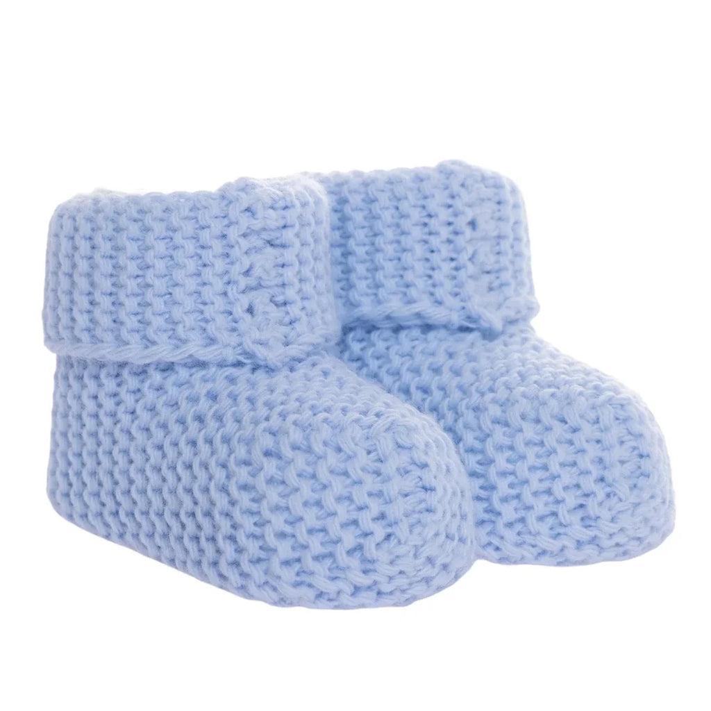 Kitti Knitted Baby Booties (One Size) - Blue