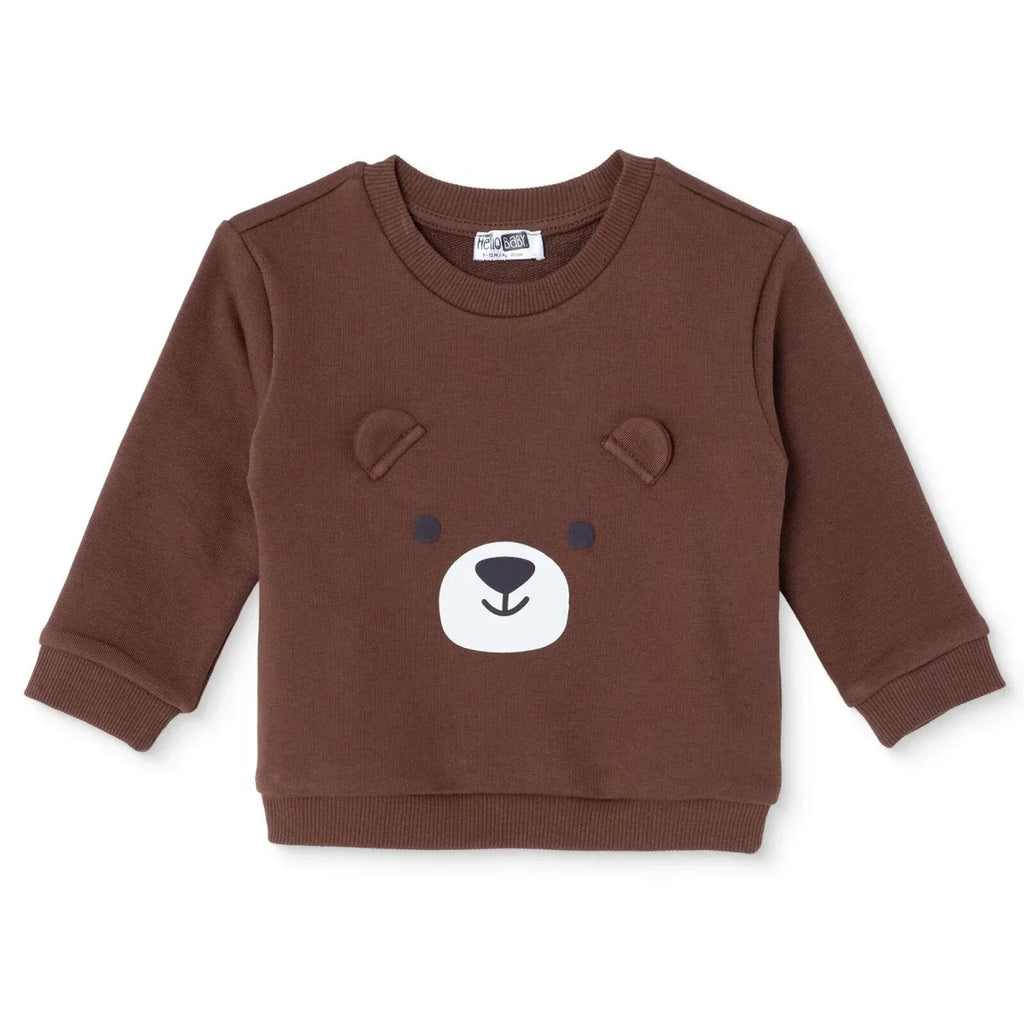 HelloBaby Bear Print Brushed Back Sweat Baby Sweatshirt (6-9 Months to 4-5 Years)
