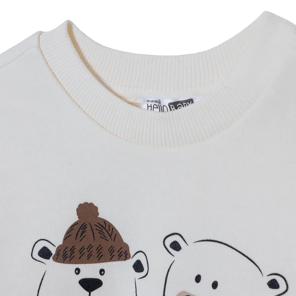 HelloBaby Bear Print Baby Sweatshirt & Joggers Set (6-9 Months to 4-5 Years)