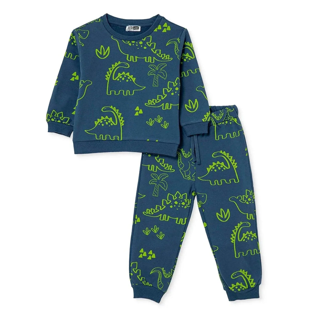 HelloBaby 2 Piece Animal Print Baby Tracksuit Set (3-6 Months to 2-3 Years) - Petrol Green