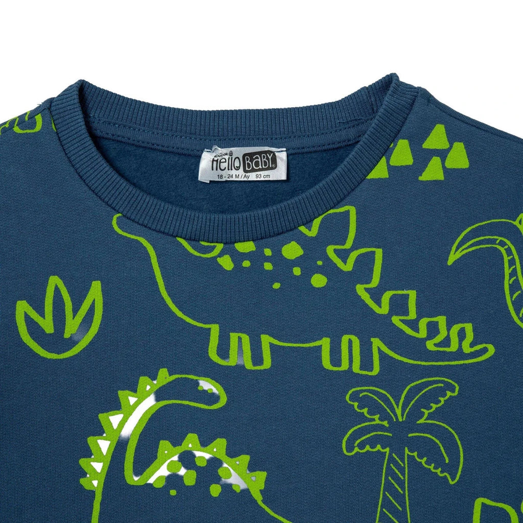 HelloBaby 2 Piece Animal Print Baby Tracksuit Set (3-6 Months to 2-3 Years) - Petrol Green