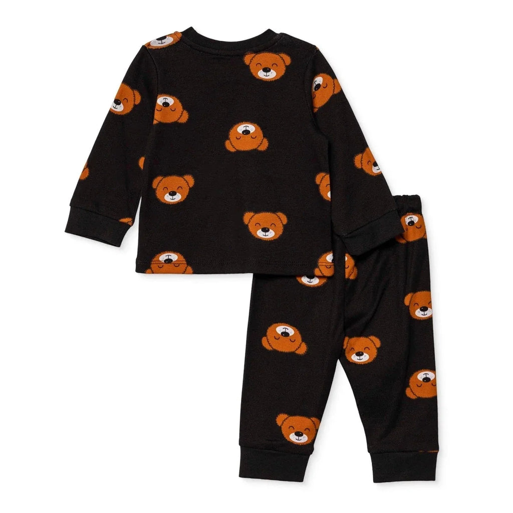 HelloBaby Ribbed Ankle Cuff Long Sleeve Baby Pyjama Set (3-6 Months to 2-3 Years) - Black