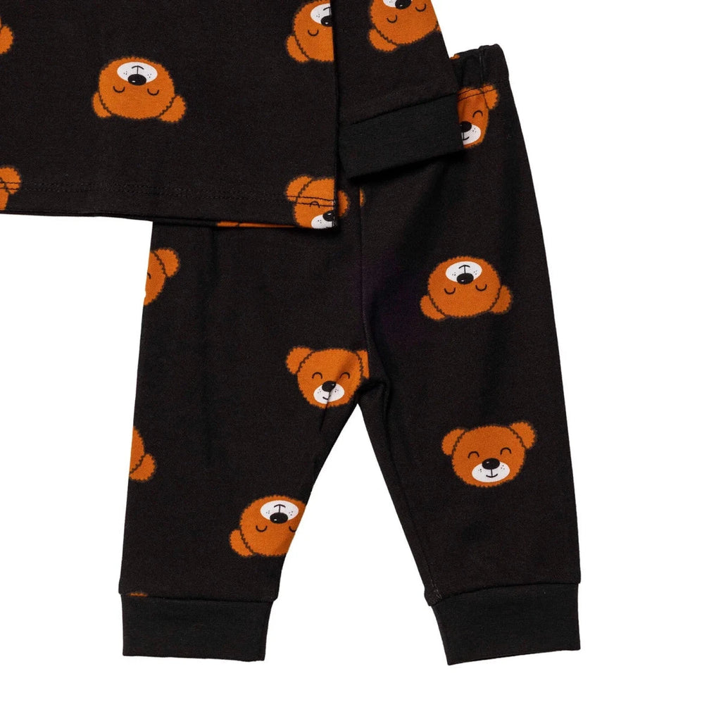 HelloBaby Ribbed Ankle Cuff Long Sleeve Baby Pyjama Set (3-6 Months to 2-3 Years) - Black