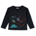HelloBaby Dinosaur Print Long Sleeve Baby T-Shirt (3-6 Months to 2-3 Years) - Black