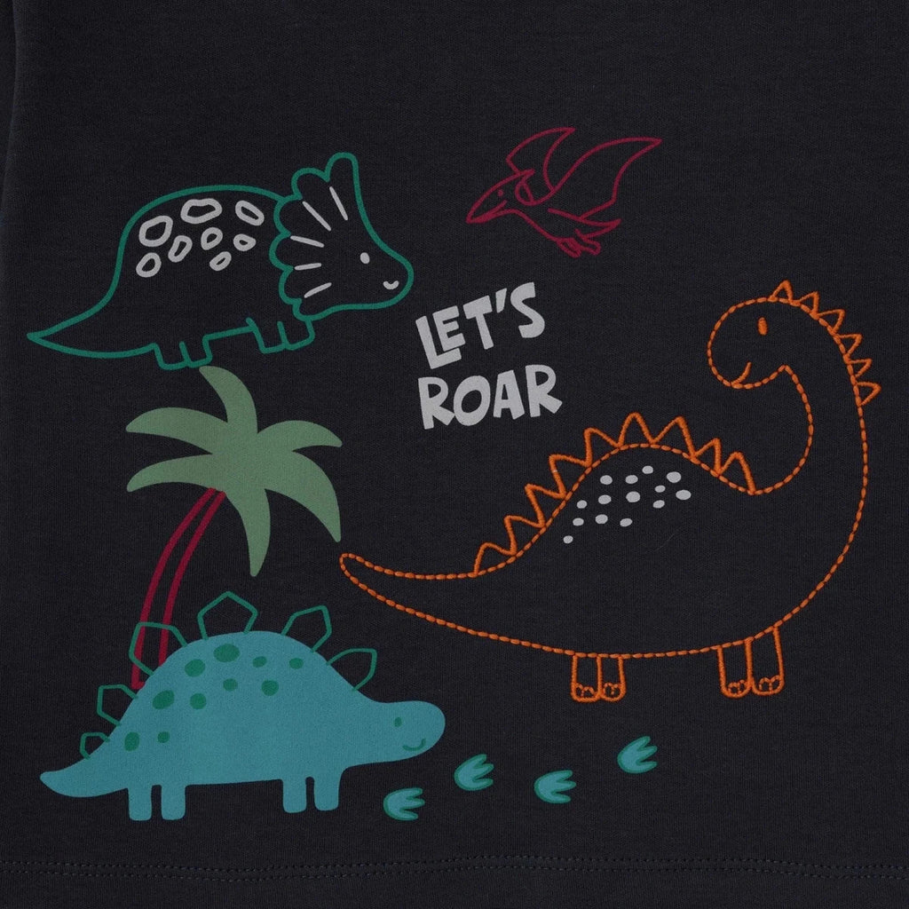 HelloBaby Dinosaur Print Long Sleeve Baby T-Shirt (3-6 Months to 2-3 Years) - Black