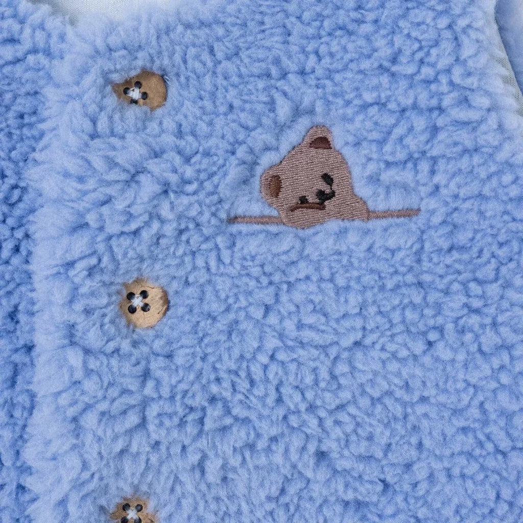 HelloBaby Penguin Print Buttoned Fleece Baby Gilet (1-3 Months to 12 Months)