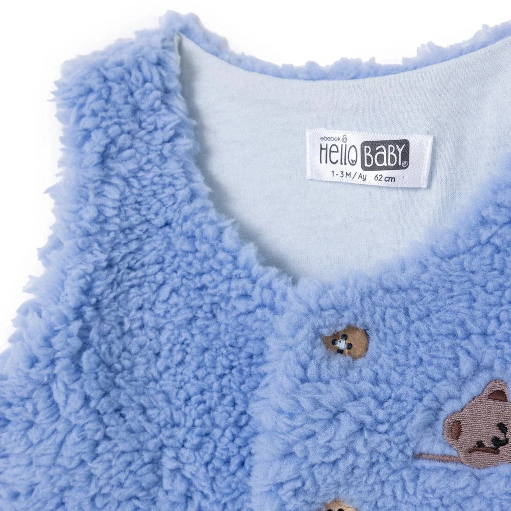 HelloBaby Penguin Print Buttoned Fleece Baby Gilet (1-3 Months to 12 Months)