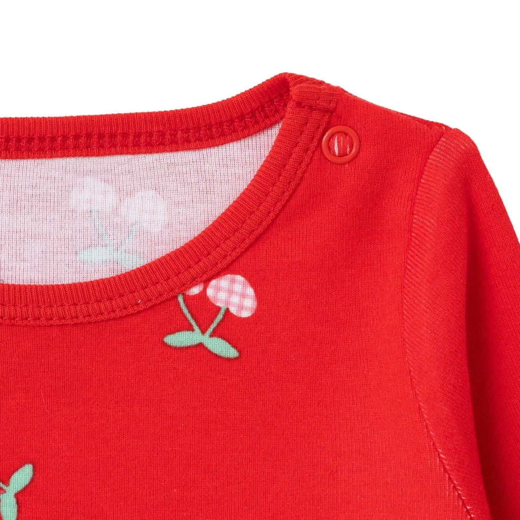 HelloBaby Printed Long Sleeve Rib Knit Baby Bodysuit (1-3 Months to 2-3 Years) - Red