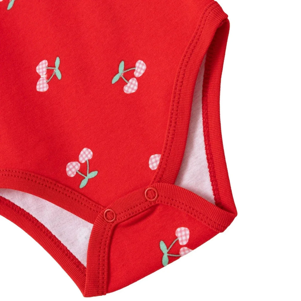 HelloBaby Printed Long Sleeve Rib Knit Baby Bodysuit (1-3 Months to 2-3 Years) - Red