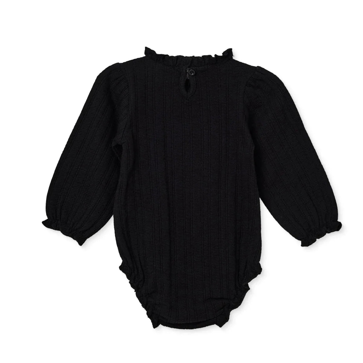 HelloBaby Long Sleeve Jacquard Knit Baby Bodysuit (1-3 Months to 2-3 Years) - Black