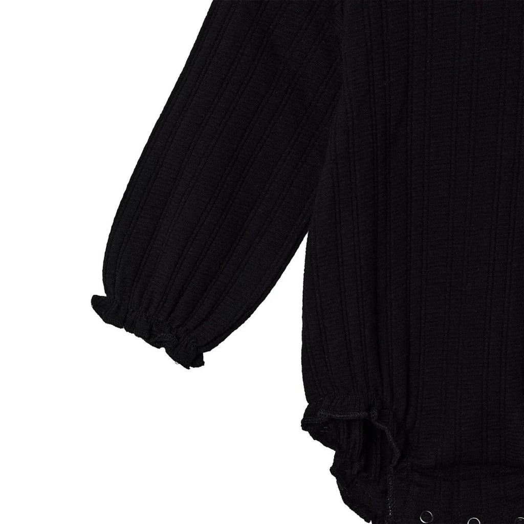 HelloBaby Long Sleeve Jacquard Knit Baby Bodysuit (1-3 Months to 2-3 Years) - Black