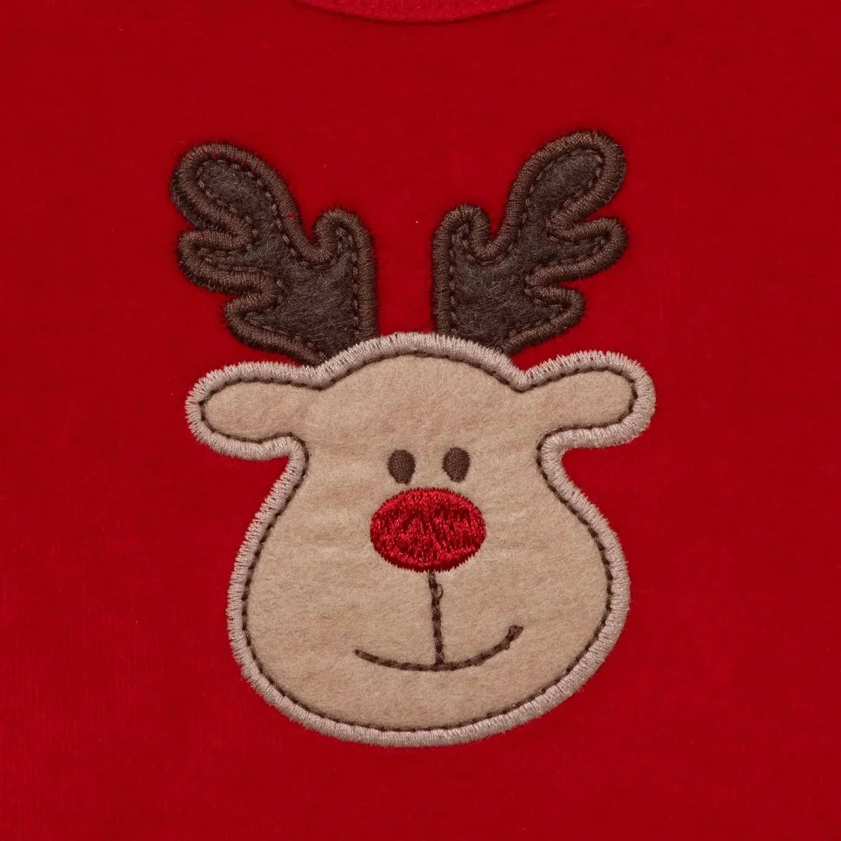 HelloBaby Reindeer Long Sleeve Velour Baby Bodysuit (1-3 Months to 2-3 Years) - Red