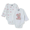 HelloBaby 2 Pack Heart Print Long Sleeve Baby Bodysuits (1-3 Months to 2-3 Years)