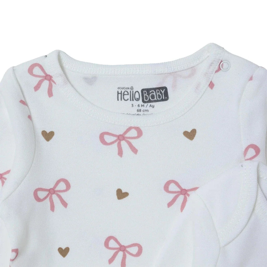 HelloBaby 2 Pack Heart Print Long Sleeve Baby Bodysuits (1-3 Months to 2-3 Years)