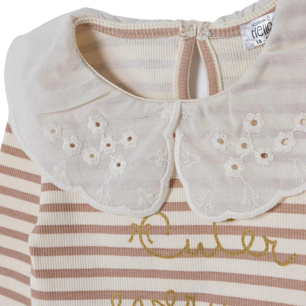 HelloBaby Lace Collar Long Sleeve Baby Top & Leggings Set (3-6 Months to 4-5 Years)