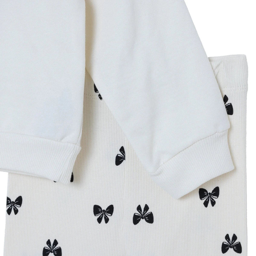HelloBaby Bow Print Baby Sweatshirt & Leggings Set (3-6 Months to 4-5 Years)