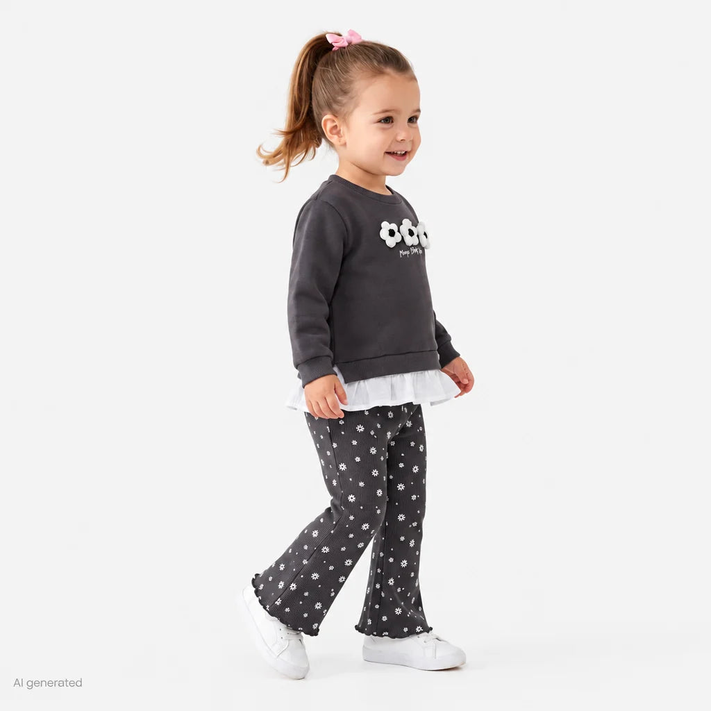 HelloBaby Long Sleeve Baby Top & Leggings Set (3-6 Months to 4-5 Years)