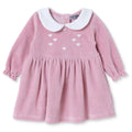 HelloBaby Star Print Long Sleeve Velour Baby Dress (1-3 Months to 12 Months)