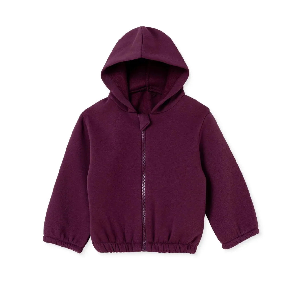 HelloBaby Thick Brushed Back Zip-Through Baby Hoodie (3-6 Months to 2-3 Years) - Damson