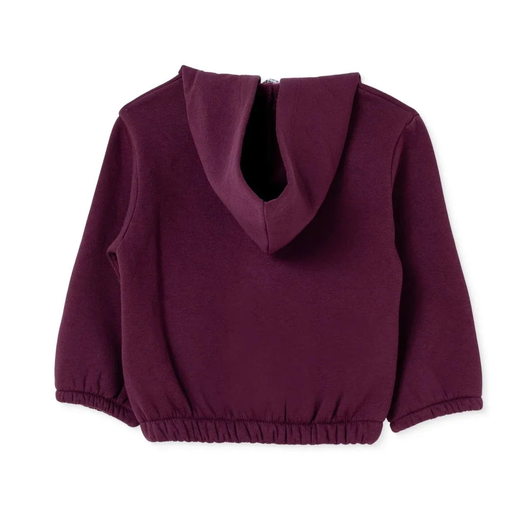 HelloBaby Thick Brushed Back Zip-Through Baby Hoodie (3-6 Months to 2-3 Years) - Damson