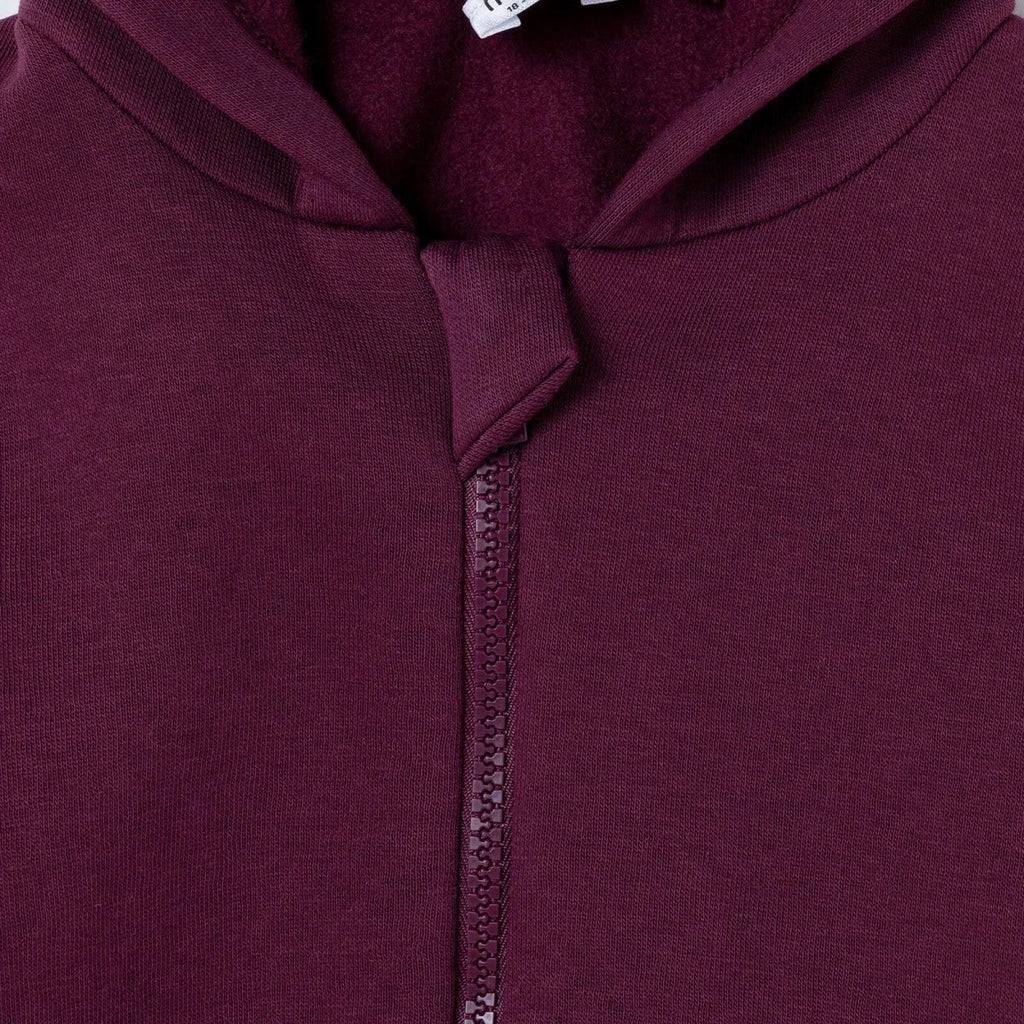 HelloBaby Thick Brushed Back Zip-Through Baby Hoodie (3-6 Months to 2-3 Years) - Damson