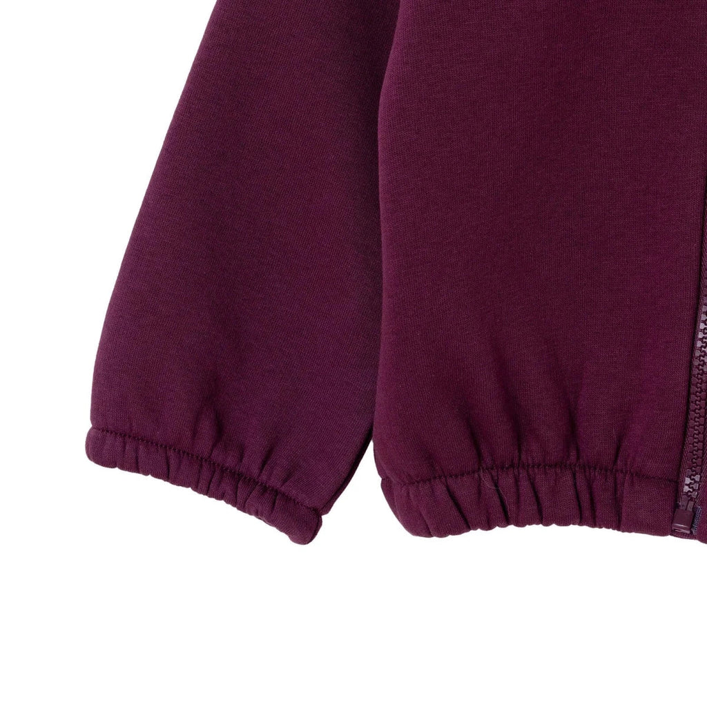 HelloBaby Thick Brushed Back Zip-Through Baby Hoodie (3-6 Months to 2-3 Years) - Damson